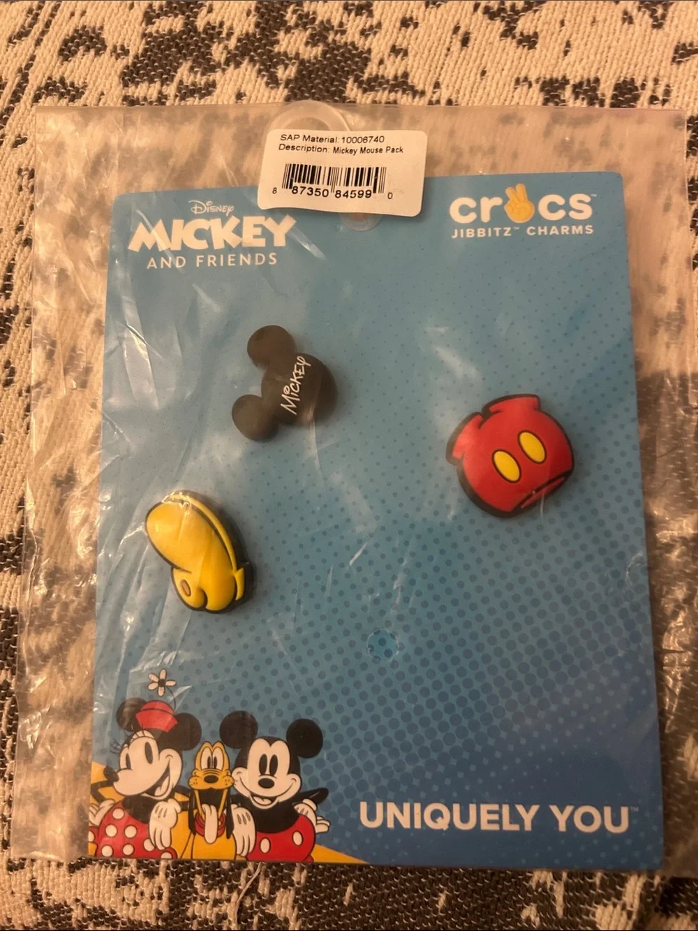 CROCS Mickey & Friends Jibbitz Charms - Black/Red/Yellow new